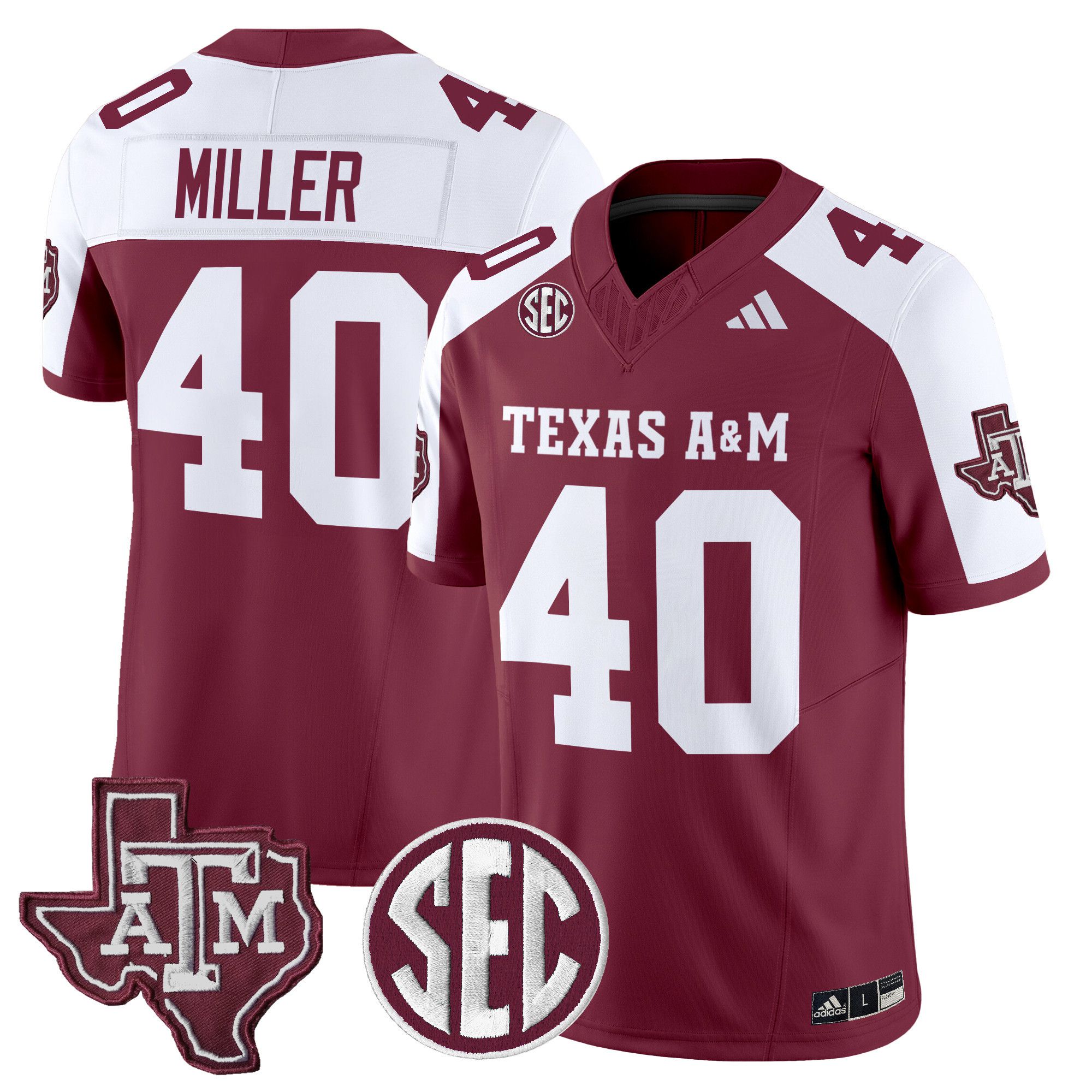 Men Texas A&M Aggies #40 Miller Red 2024 Vapor Limited NCAA Jersey